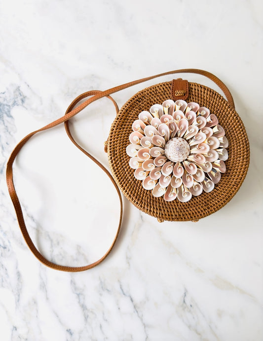 Rattan Tasche "Rosa Shell"